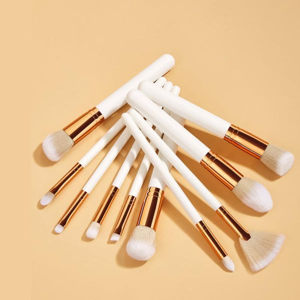 

makeup brushes 10 pcs foundation brush powder eyeshadow eyebrow professional skin-friendly tools set