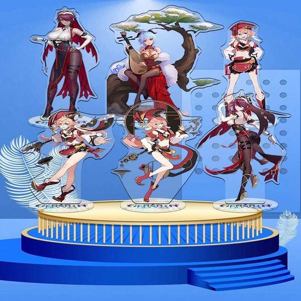 2021 Popular Anime Genshin Impacto Raiden Shogun KaedeHara Kazuha Acrílico Figura Figura Stand Modelo Desk Decoração Fãs Coleção Prop G1019