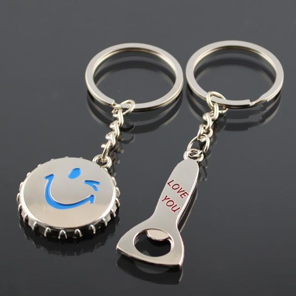 

keychains factory direct sales smile bottle couple key chain novelty small commodity pendants wholesale custom, Silver
