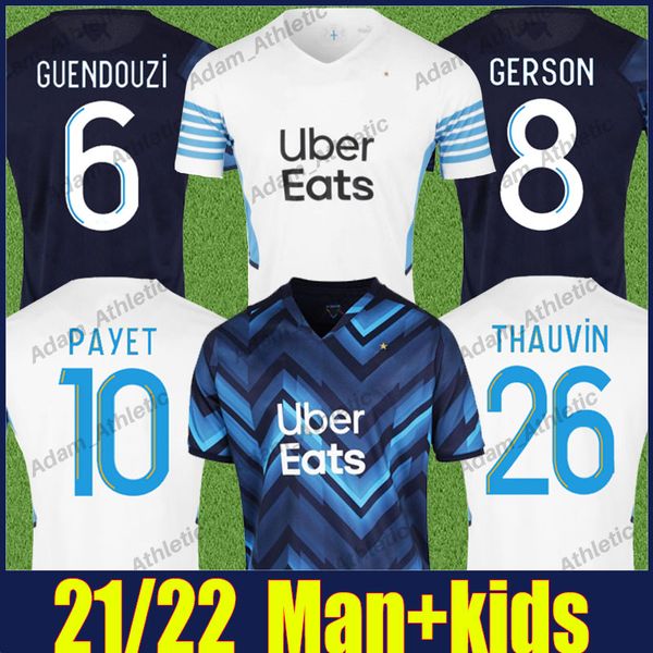 

maillot om marseille soccer jerseys 2021/22 kamara payet thauvin football shirts gerson guendouzi Ã¼nder jersey rongier caleta car benedetto, Black;yellow