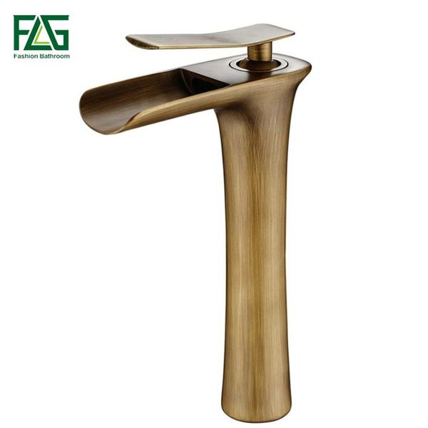 

bathroom sink faucets flg full copper antique waterfall basin faucet cold and water heightening taps retro tap 130-22a