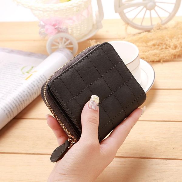 

wallets 2021 women's short zipper cute zero wallet student embroidered, Red;black