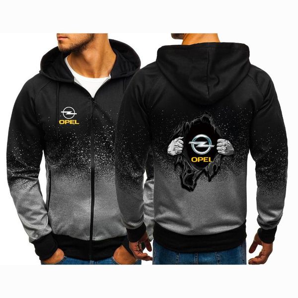 

men's hoodies & sweatshirts opel logo 2021 classic spring and autumn hooded male fashion cotton man's sport zipper jackets, Black