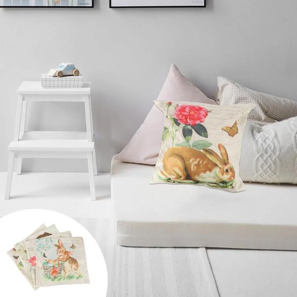 

4pcs delicate easter pillow cover pattern pillowcase decor case
