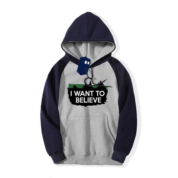 

men's hoodies & sweatshirts i want to belive who tv show pullover sweatshirt men raglan casual fleece sportswear winter hoode, Black
