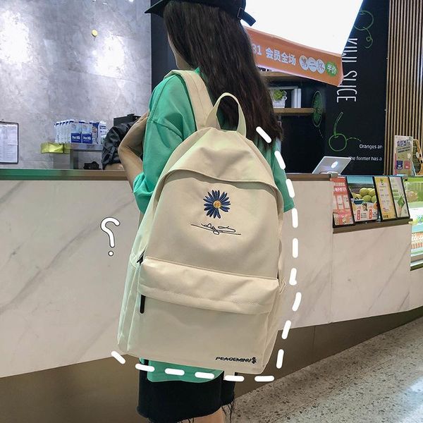 

backpack teen school bag for girls women printing bookbags middle student schoolbag large black cute flowers nylon bagpack