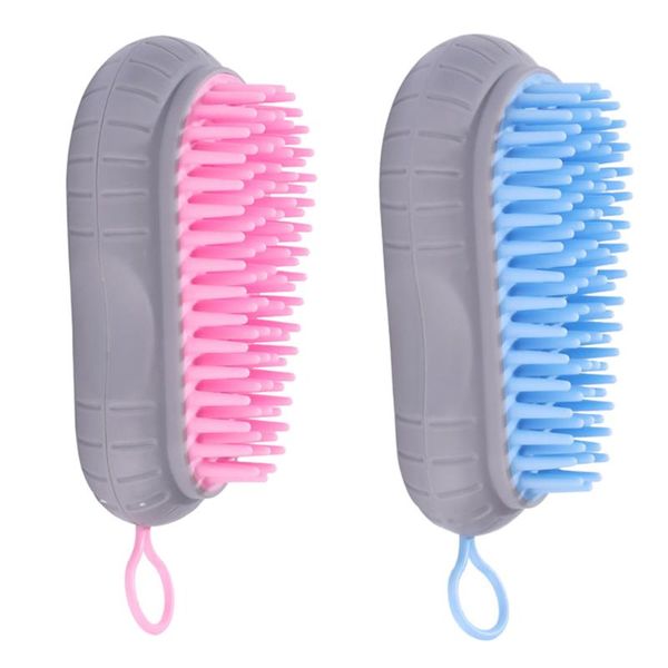 

hair brushes 2pcs manual shampoo brush head cleaner scalp comb random color, Silver