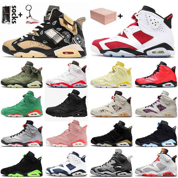 

travis carmine basketball shoes jumpman 6 6s quai 54 black infrared hare millennial pink camo men women trainers sneakers
