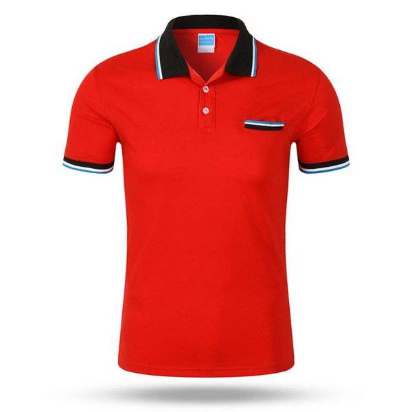 

220g32 full cashmere cotton collar pocket lapel short sleeve shirt men's polos, White;black