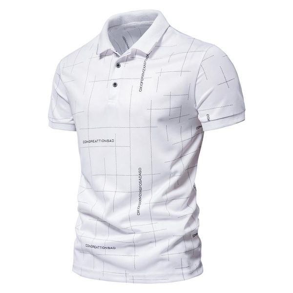 

fashion men's summer short-sleeved t-shirt business lapel daily polos, White;black