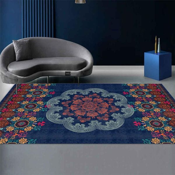 

carpets ethnic pattern navy boho carpet retro flower area rug living room house floor mat sofa large for bedroom washable