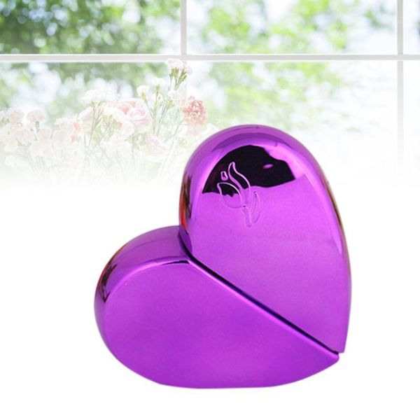 

storage bottles & jars 25ml heart-shaped portable spray bottle metal shell refillable empty perfume atomizer (purple)