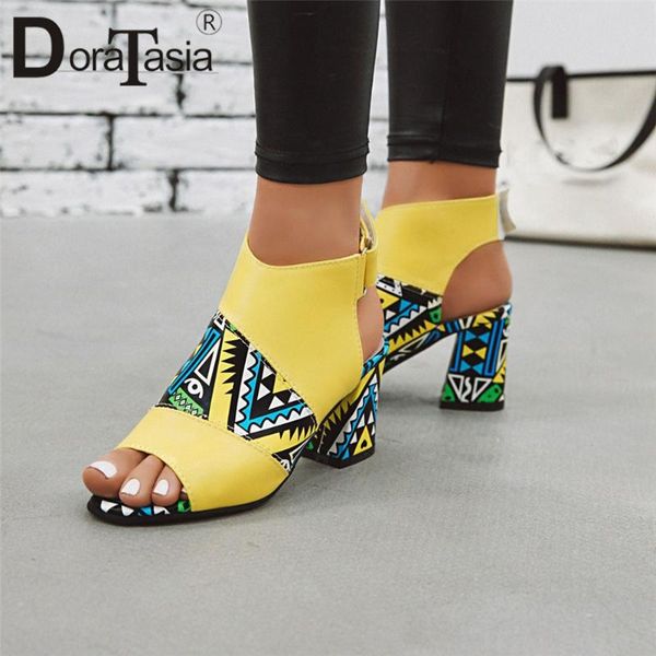 

dress shoes doratasia dropship colored high heels sandals women 2021 summer fashion large size 34-43 elegant woman, Black