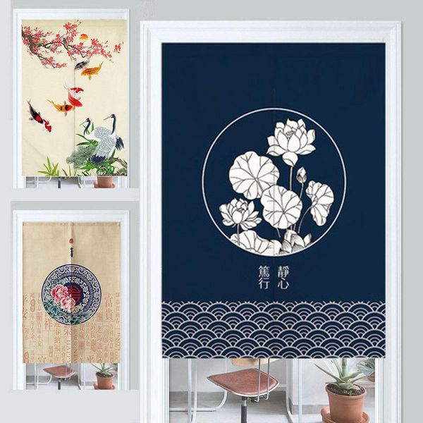

curtain & drapes chinese zen lotus door partition kitchen feng shui decorative home half
