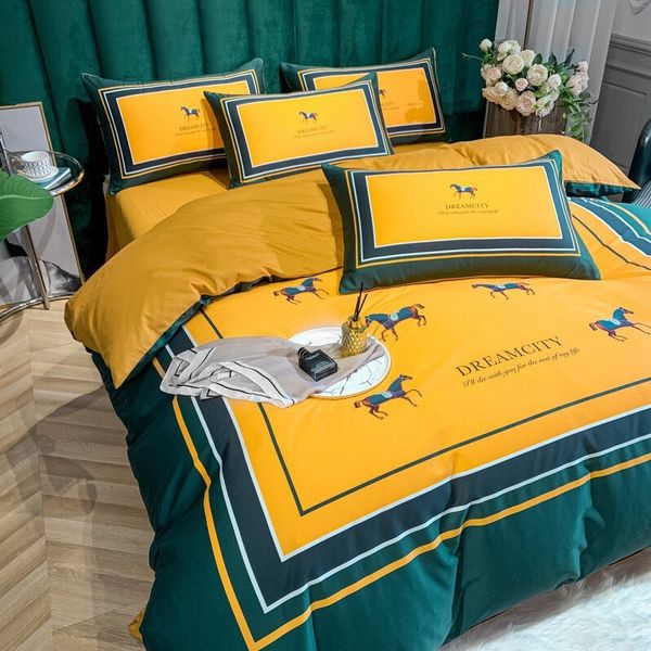 

all 4-piece set pure cotton 3-piece quilt cover fitted sheet fashion brand bedding