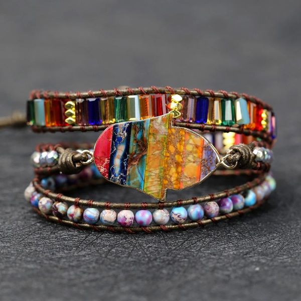 

2021natural stones 7 charkra palm wrap bracelets handmade yoga energy jewelry gift drop tennis, Golden;silver