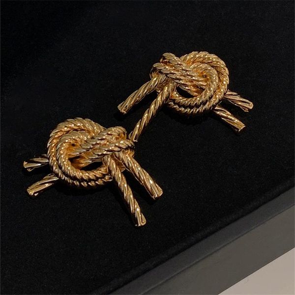 

dangle & chandelier 2021 design punk retro rope knot personality earrings for women fashion simple hip hop girls party jewelry gifts, Silver