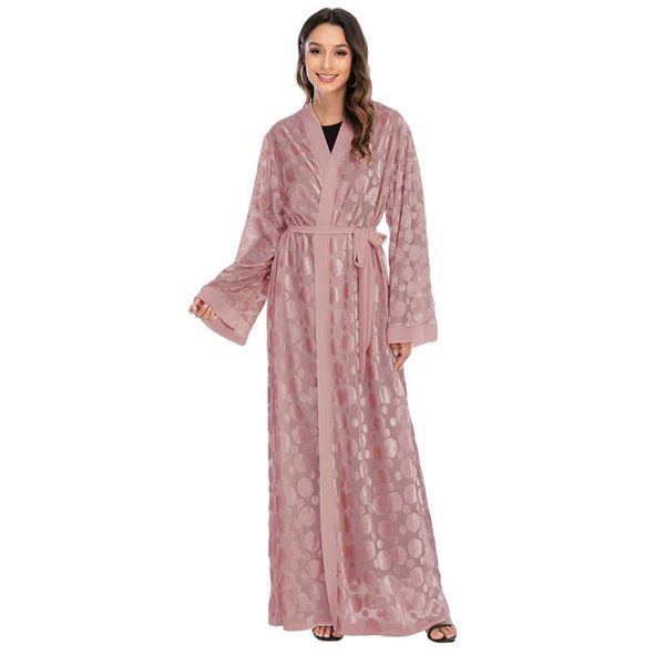 

ethnic clothing muslim dress fashion middle east eid duabi abaya turkey robe stylish dubai arabic cardigan belt donsignet, Red