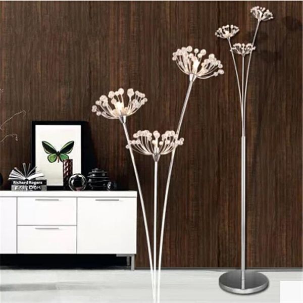 

floor lamps modern crystal lamp for living room flower decorative led steel standing bedroom classic light by italy designer