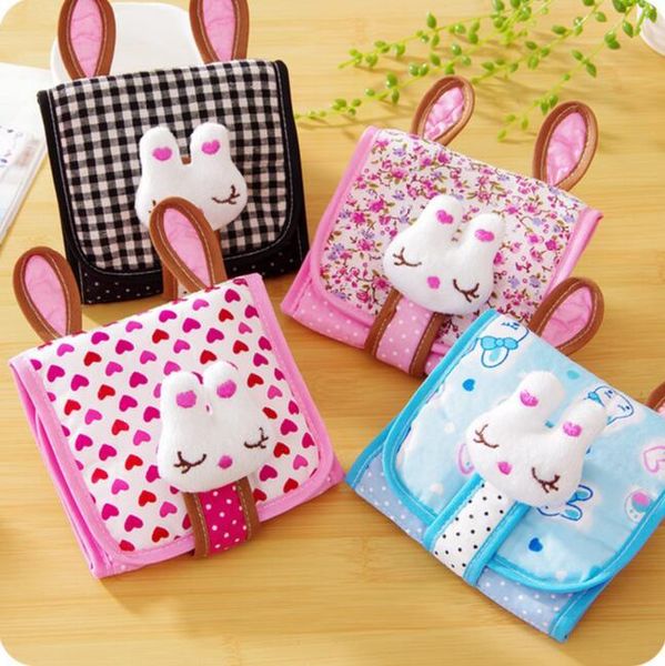 

storage bags cartoon sanitary napkin bag 5 pieces/lot large capacity