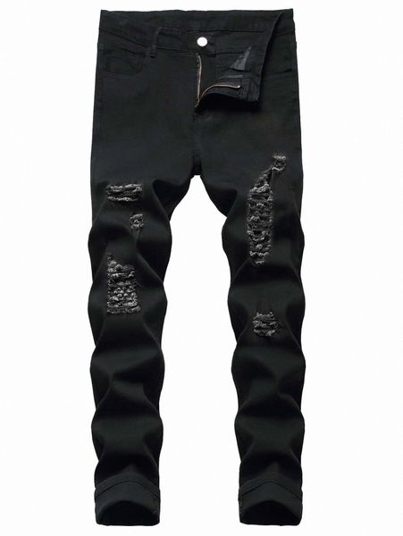 

romwe guys ripped jeans r9ik#, Blue