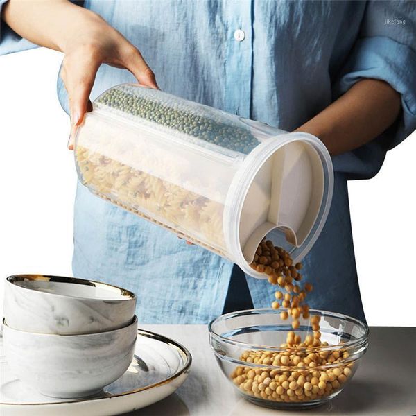 

storage bottles & jars container airtight dry box jar with lids and dividers