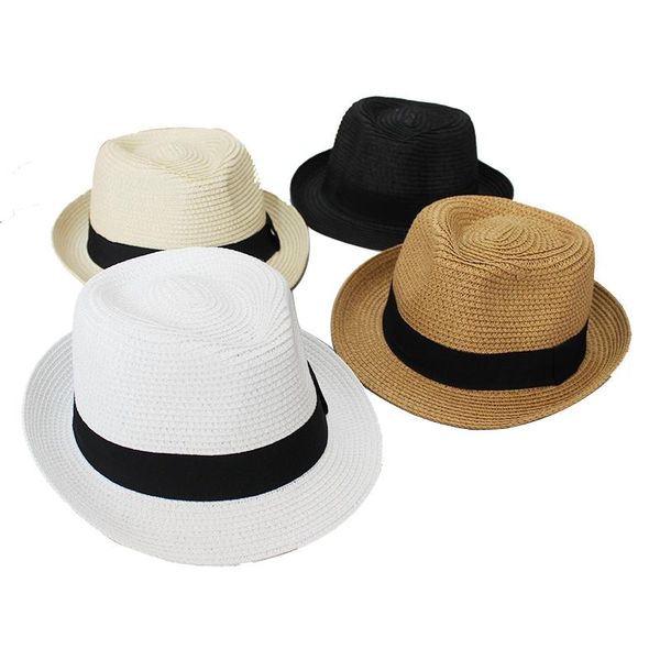 

stingy brim hats 2021 simple summer parent-child beach hat female casual panama lady brand women flat bowknot straw cap girls sun, Blue;gray