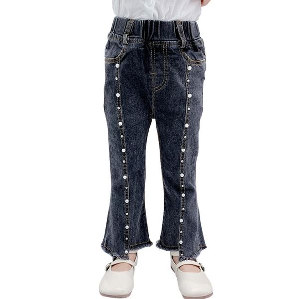 

baby jeans pearls for girls casual style kids autumn winter girl clothes, Blue