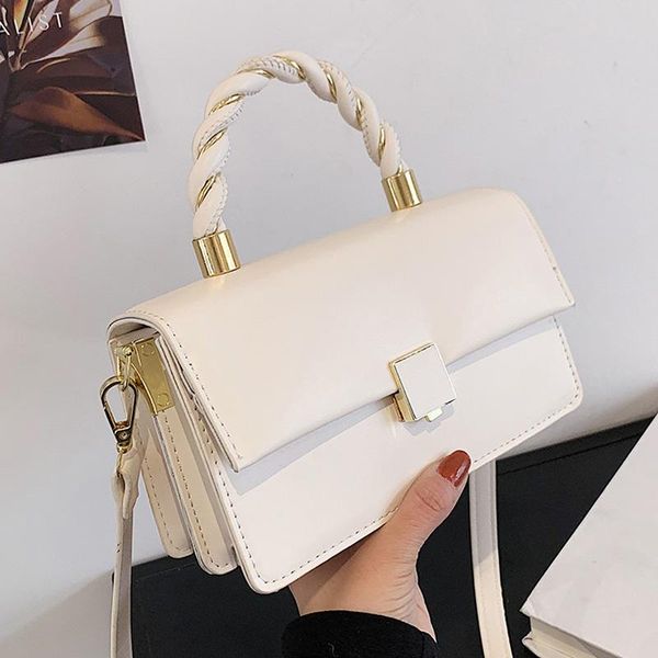 

personalized handle design ladies tote bag solid color leather small crossbody bags for women brand shoulder purses and handbags cross body