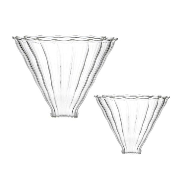 

coffee filters 2pcs stripe glass reusable funnels strainers