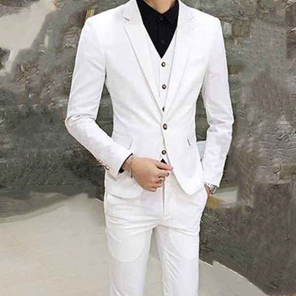 

men's suits & blazers custom made formal fashion elegant style one button men lapel slim fit groom tuxedo for wedding dress office part, White;black