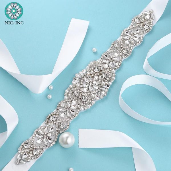 

wedding sashes (30pcs) wholesale rhinestones bridal belt diamond dress crystal satin sash for wdd1042, White