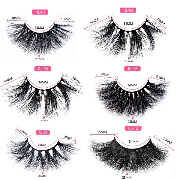 

25mm lashes mink fluffy eyelashes dramatic messy long false eyelash make up for beauty thick lash customize logo
