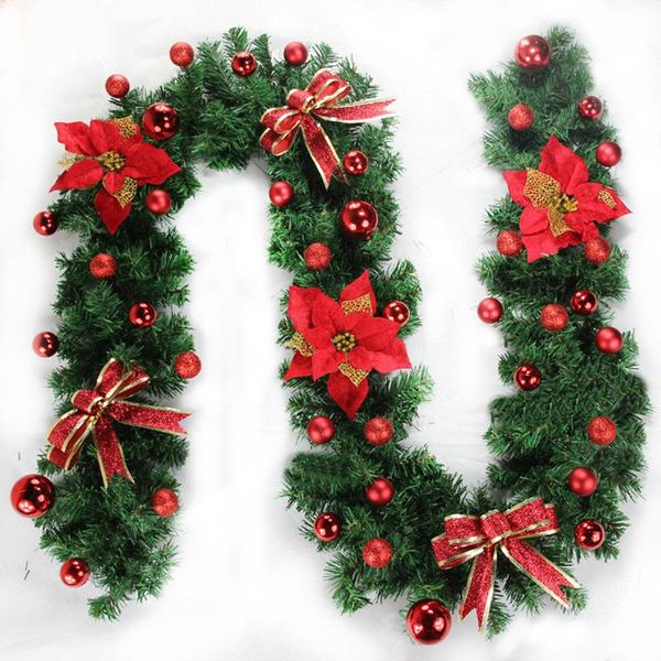 

window stickers 2.7m christmas wedding decorated light up wreath garland decor door restaurant kitchen fireplace tree diy ornament
