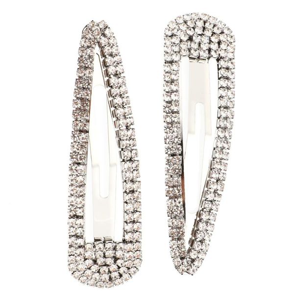 

hair clips 2pcs rhinestone snap clip large crystal metal pretty barrettes