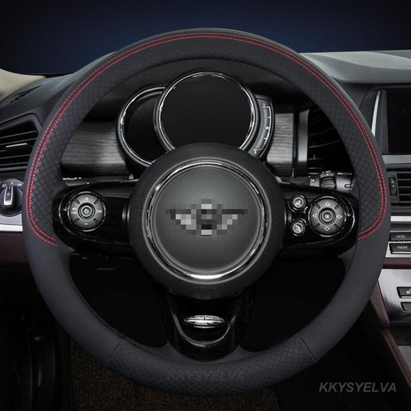 

steering wheel covers pu leather cover car interior accessories for mini cooper s jcw one f54 f55 f56 f60 r60 r61 styling