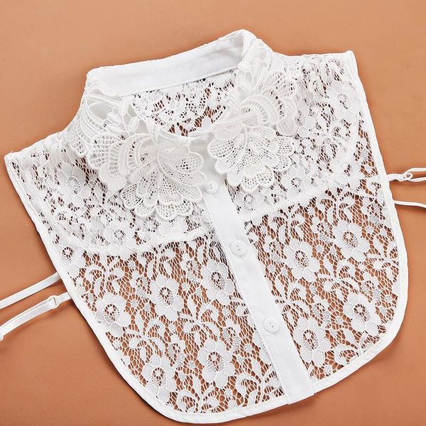 

neck ties white lace hollow fake collar detachable decorative collars for women sweater vintage false blouse half shirt black clothes, Blue;purple