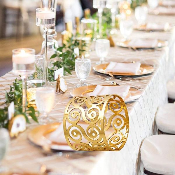 

napkin rings set of 6, exquisite round wraps metal serviette ring holder