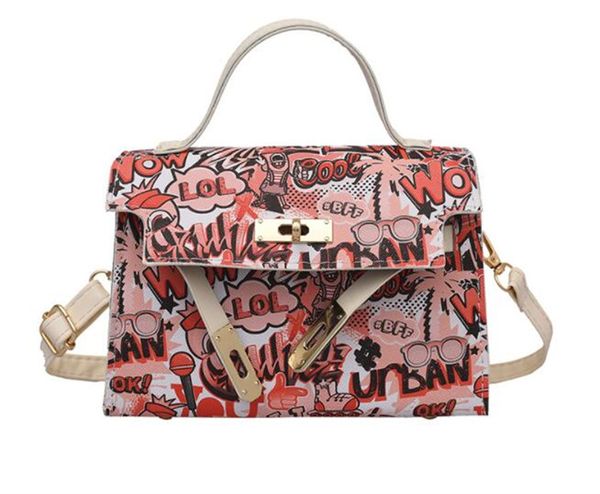 

hbp classic women bags graffiti mini cute shoulder bag hobo handbags square black oblique cross lady tote crossbody messenger purse