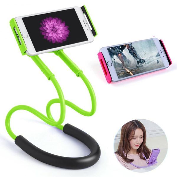 

universal multi-function detachable lazy neck cell phone holder stand necklace smartphone bracket for 4-10 inch mounts & holders