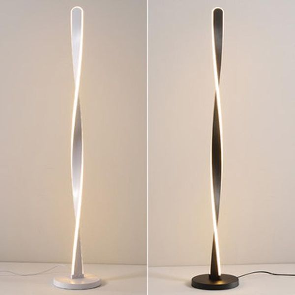 

modern remote dimming floor lamp for living room and bedroom decoration acrylic aluminum spiral led indoor lighting 2021 lamps