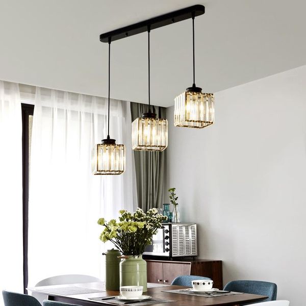 

pendant lamps 2021 modern crystal chandelier lighting for living room dining home decoration ac85-240v led e27 3heads chandeliers