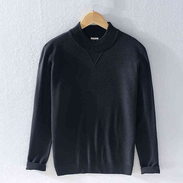 

men's casual shirts style autumn and winter stand collar brand long-sleeved thick sweaters for men slim knitted sweater mens svetr i3an, White;black