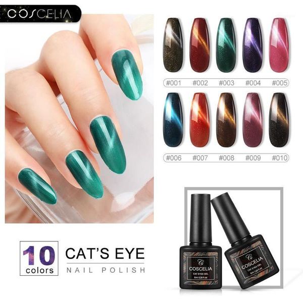 

nail gel polish semi permanent soak off varnish uv led cat eyes effect need magnet and base coat1, Red;pink