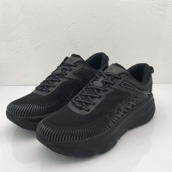 

hoka one bondi 7 men's advanced cushioning running shoes trend, Black;white