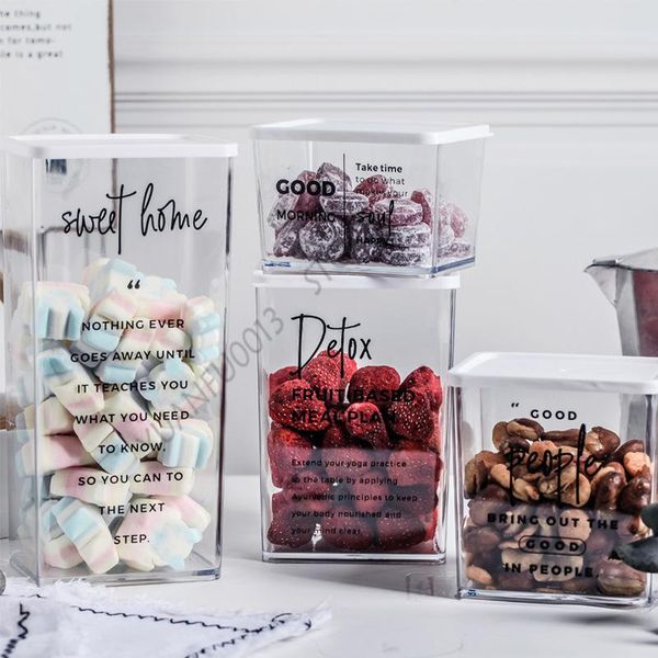 

storage bottles & jars nordic style snack nut box with lid sealed jar refrigerator kitchen fresh-keeping food containe