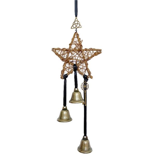 

decorative objects & figurines witch bells pentagram magic protection good luck banish evil gothic jewelry door decor occult pendant decorat