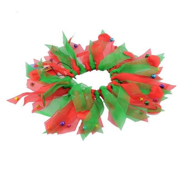 Guinzagli per collari per cani Guinzagli per collare per collo da 5 pezzi Kit per feste decorative per animali domestici con pompon lucido natalizio