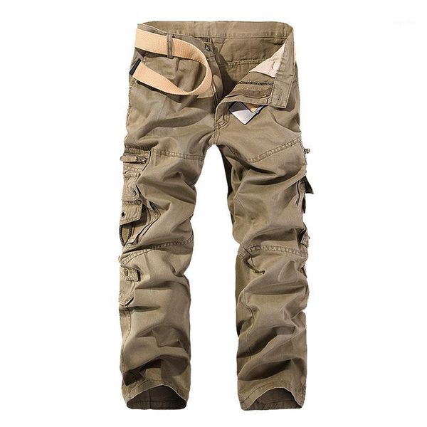 

men's pants shzq autumn men cargo straight casual multi pockets tactical 28-40 axp138, Black
