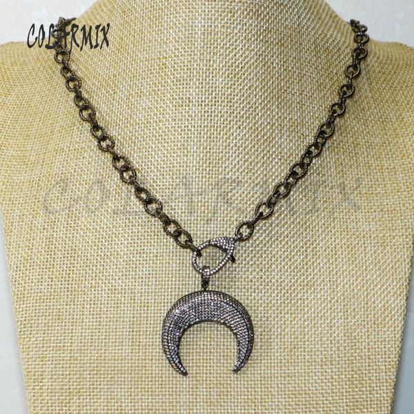 

strand black gun horn necklace lobster clasp pendant opened link chain fashion jewelry accessories 50533 chains, Silver